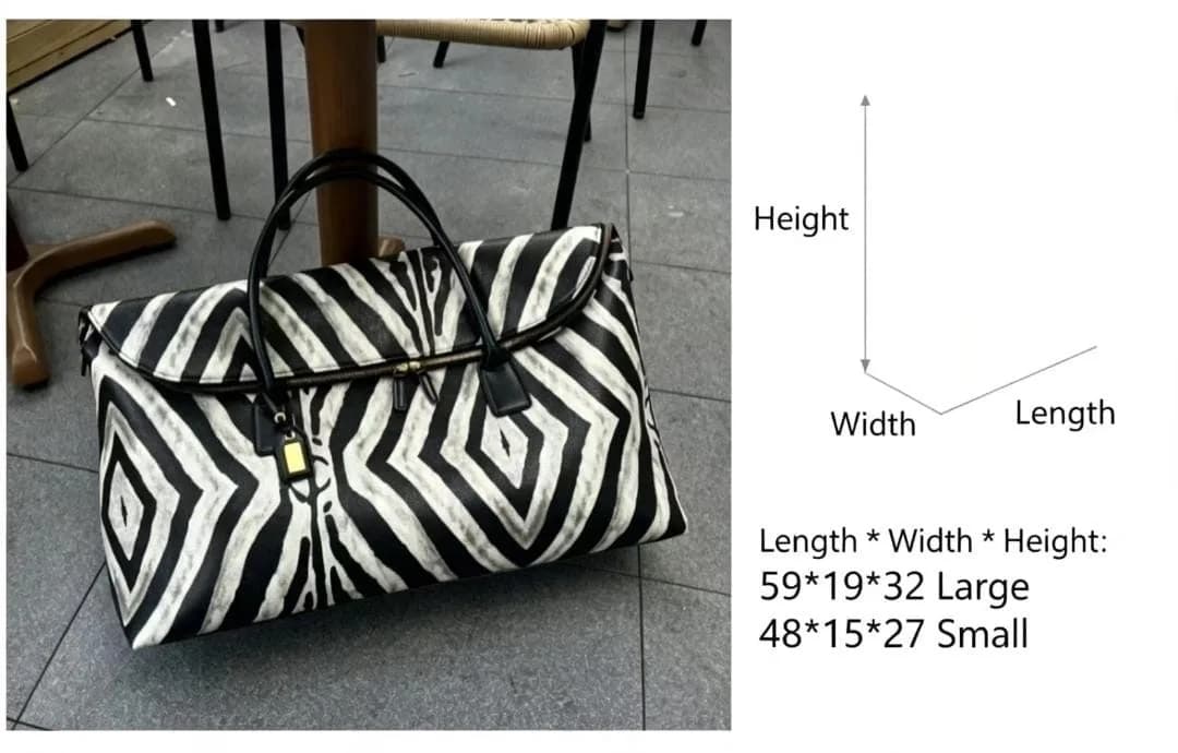 Zebra print travel bag